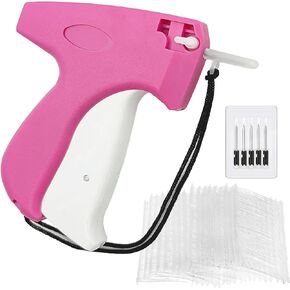 Tagging Gun for Clothing, Tagging Gun Kit with 1600pcs 1" Barbs Fasteners and 6 Needles, Price Tag Gun, Standard Retail Price Tag Attacher Gun Kit, Clothes Tagging Gun, Pink