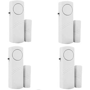 4 Pack Door Window Alarm, Magnetic Burglar Alert Sensor, Loud Door Alarms for Kids Safety, DIY for Home Security, Office Protection,Shopping Store AAA Battery