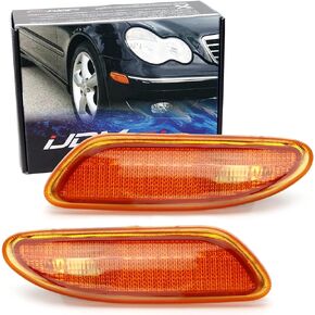 iJDMTOY OEM-Spec Amber Lens Front Bumper Side Marker Lamp Housings Compatible With 2001-2007 Mercedes W203 C-Class C230 C240 C280 C300 C320 C350, etc