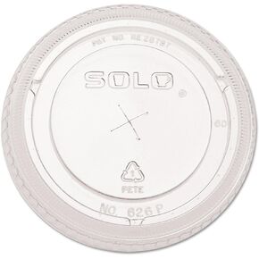 SOLO 626TS-100 Company-Ultra Clear Flat Cold Lids f/16-24 oz Cups, PET, 100/Pack, 100 Count (Pack of 1)