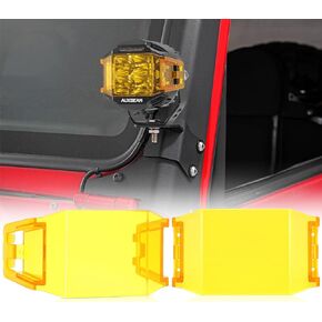 Auxbeam 4 Inch Black LED Pod Covers, V-MAX Series Off Road Side Shooter Protective Covers Lens Mask, PC Cube Pods Driving Work Lights Cover Light Bar for Trucks SUV ATV UTV (Fit for ZD000762/ZD000763)