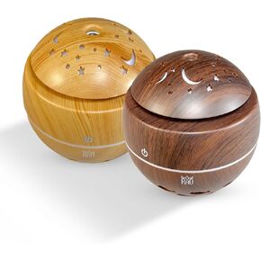 Aromatherapy Cool Mist Diffuser, Essential Oil Diffusers with LED 7-Color Lights, 120ml Capacity, Silent Aroma Diffuser for Home Bedroom, 5V USB Cool Mist Humidifier Includes (Espresso)