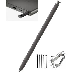S24 Ultra Stylus Pen(WithoutBluetooth) Replacement for Samsung Galaxy S24 Ultra 5G Touch Stylus Pen (4096 Pressure Sensor)+Tips/Nibs (Titanium Black)
