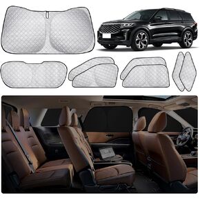 XCBYT Car Window Shades - 6 Pack 2020-2024 Ford F150 Sunshade Full Car Window Covers with 6 Layers Thickened 100% Blackout Car Privacy Curtains for Breastfeeding Napping Dressing Camping Accessories