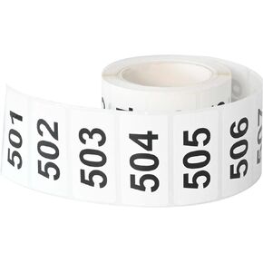 Consecutively Numbered Labels, 2 x 1 Inch Self-Adhesive Vinyl Inventory Numbered Sticker (001-500)