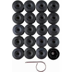 VOTEX - 20-Pack Wheel Lug Nut Bolt Cover Caps Locking Caps Set for Audi VW Volkswagen with Free Dismantle Tool 1K0 601 173 (with Locking Caps)