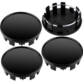 4 PCS Wheel Center Caps,Outer 54mm (2.13in) Inner 52mm (2.05in), Black ABS Car Wheel Center Hub Caps Replace Snap-in for Cars Rims Center Hub Cover Caps