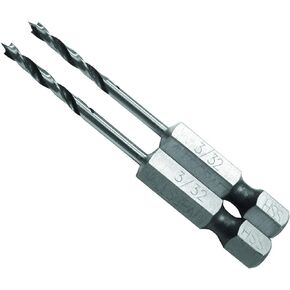 Milescraft 2301 3/32-Inch Brad Point Stubby Bits for Wood Drilling
