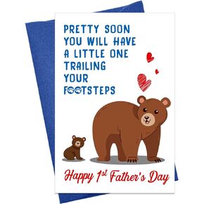 Happy 1st Fathers Day Gift Card for Dad from Bump Funny First Fathers Day Cards from Baby Daughter Son for Dad to be New Dad First Time Dad Daddy Fathers Day Greeting Card with Envelope