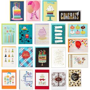 Hallmark Handmade All Occasion Boxed Greeting Card Assortment, Pink Floral (Pack of 20)—Birthday Cards, Baby Shower Cards, Wedding Cards, Sympathy Cards, Thinking of You Cards, Thank You Cards