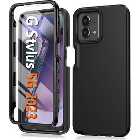 FNTCASE for Motorola Moto G-Stylus 5G-2023 Case: Hard Protective Tough Shockproof Rugged Heavy Duty Silicone Phone Cases for Moto G Stylus 5G 2023 (Black Matte)