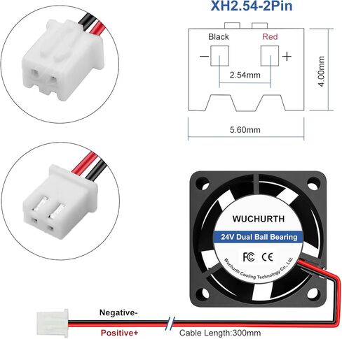 4 عبوات 4020 مروحة 24 فولت محمل كروي مزدوج، مراوح تبريد قوية بدون فرش لتدفق الهواء 40 مم × 40 مم × 20 مم مع موصل 2Pin للطابعة ثلاثية الأبعاد واستبدال الأجهزة الإلكترونية الأخرى in Kuwait