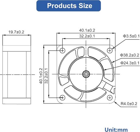 4 عبوات 4020 مروحة 24 فولت محمل كروي مزدوج، مراوح تبريد قوية بدون فرش لتدفق الهواء 40 مم × 40 مم × 20 مم مع موصل 2Pin للطابعة ثلاثية الأبعاد واستبدال الأجهزة الإلكترونية الأخرى in Kuwait