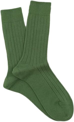 Pure Cashmere Men Rib Socks, Warm Cosy Smooth Seamless Toes Sewed by Hand in Saudi Arabia