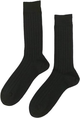 Pure Cashmere Men Rib Socks, Warm Cosy Smooth Seamless Toes Sewed by Hand in Saudi Arabia