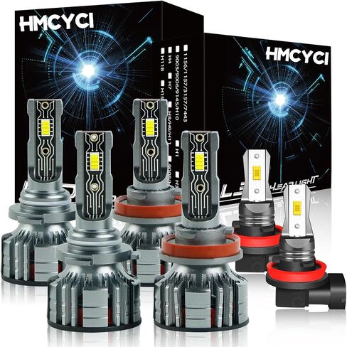 مناسب لسيارة Honda Accord (2008-2015) مصابيح LED الأمامية، 9005+H11 مصابيح أمامية LED عالية/منخفضة الشعاع + مصابيح ضباب LED H11/H8، عبوة من 6 قطع in Kuwait