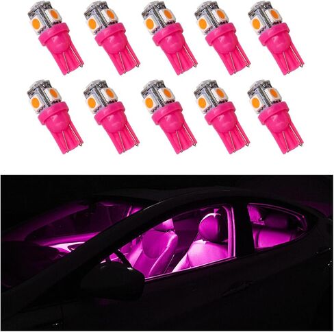 10 قطع لمبة إضاءة LED للسيارة، فائقة السطوع T10 5050 LED لمبة إضاءة داخلية تلقائية، استبدال لمبة LED للوحة القيادة وقبة خريطة لوحة ترخيص الباب، وإضاءة ملحقات السيارة (أبيض) in Kuwait