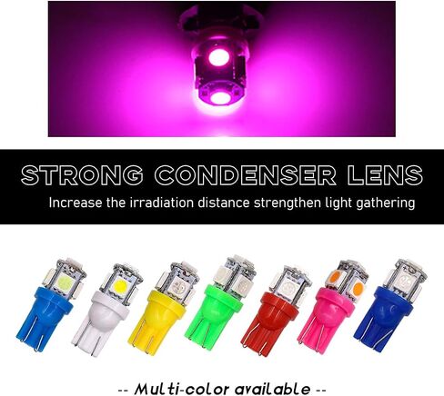 10 قطع لمبة إضاءة LED للسيارة، فائقة السطوع T10 5050 LED لمبة إضاءة داخلية تلقائية، استبدال لمبة LED للوحة القيادة وقبة خريطة لوحة ترخيص الباب، وإضاءة ملحقات السيارة (أبيض) in Kuwait