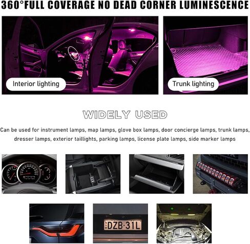 10 قطع لمبة إضاءة LED للسيارة، فائقة السطوع T10 5050 LED لمبة إضاءة داخلية تلقائية، استبدال لمبة LED للوحة القيادة وقبة خريطة لوحة ترخيص الباب، وإضاءة ملحقات السيارة (أبيض) in Kuwait