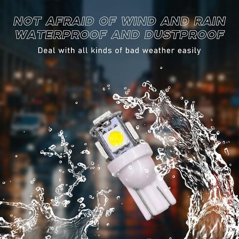 10 قطع لمبة إضاءة LED للسيارة، فائقة السطوع T10 5050 LED لمبة إضاءة داخلية تلقائية، استبدال لمبة LED للوحة القيادة وقبة خريطة لوحة ترخيص الباب، وإضاءة ملحقات السيارة (أبيض) in Kuwait