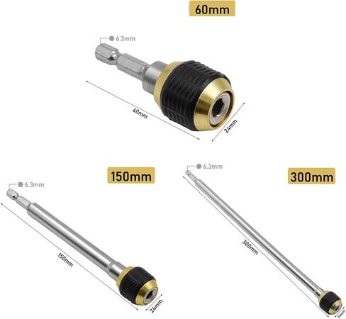 60/150/300mm Hexagonal Shank Quick Coupling 1/4 Inner Hex Self-locking Connecting Rod Drill Bit Holder screwdriver bit holders drill screwdriver batch headimpact driver bitset socket impact driver bit in Saudi Arabia