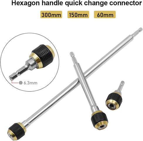 60/150/300mm Hexagonal Shank Quick Coupling 1/4 Inner Hex Self-locking Connecting Rod Drill Bit Holder screwdriver bit holders drill screwdriver batch headimpact driver bitset socket impact driver bit in Saudi Arabia