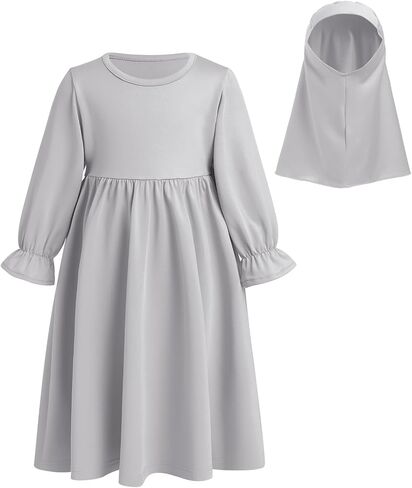 ABAFIP Baby Girl Muslim Dress Toddler Abaya Islamic Dubai Kaftan Hijab Prayer Dress 2Pcs Outfits in Saudi Arabia