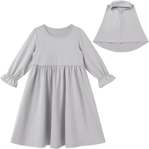 ABAFIP Baby Girl Muslim Dress Toddler Abaya Islamic Dubai Kaftan Hijab Prayer Dress 2Pcs Outfits in Saudi Arabia