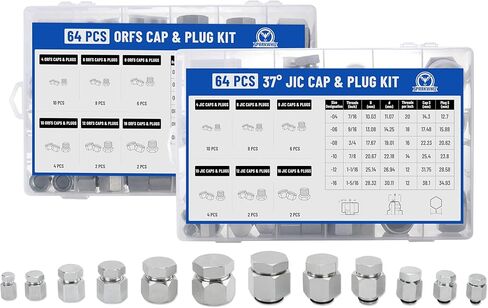 128 قطعة JIC وORFS غطاء هيدروليكي صناعي وأنبوب توصيل خرطوم ومجموعة أدوات تركيب الأنابيب، مقاس 4 6 8 10 12 16 in Saudi Arabia