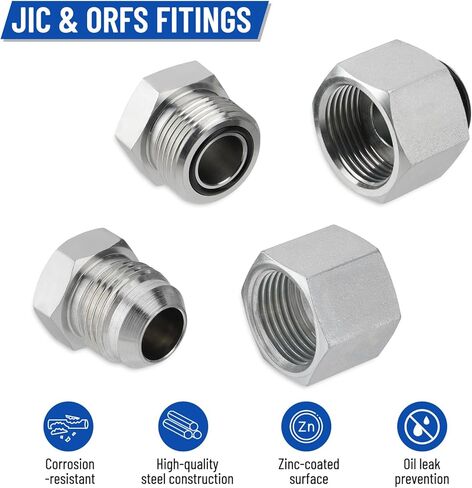 128 قطعة JIC وORFS غطاء هيدروليكي صناعي وأنبوب توصيل خرطوم ومجموعة أدوات تركيب الأنابيب، مقاس 4 6 8 10 12 16 in Saudi Arabia