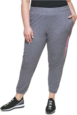 DKNY Sport Womens Plus Logo High Rise Jogger Pants Gray 2X in Saudi Arabia