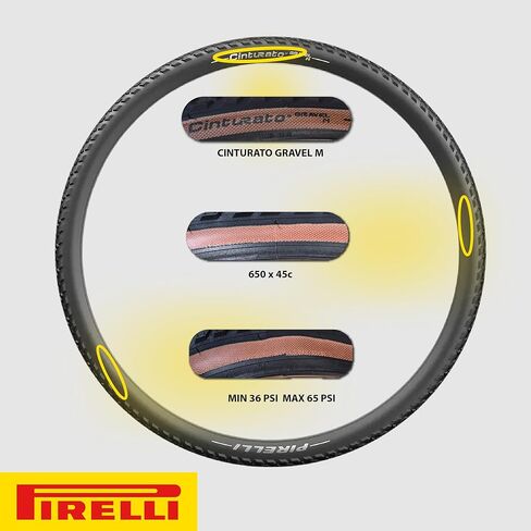 Pirelli Cinturato Gravel M Classic 45-584 (650 x 45c) Gravel Bike Tire - Gravel-Specific Design for Mixed Terrain - SpeedGRIP Compound for Resistance and Grip in Saudi Arabia