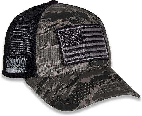 قبعة Chase Elliott #9 NASCAR 2024 Green Digital Camo USA Flag Snapback قبعة شبكية سوداء in Saudi Arabia