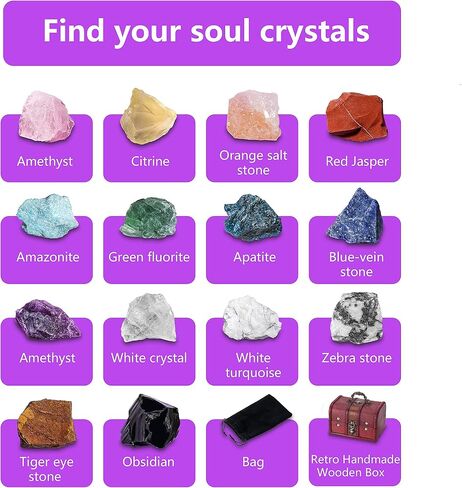 Crystals and Healing Stones for Attract Love, Rose Quartz Crystals Kit, Chakra Self Love Healing Crystal with Gift Wooden Box for Beginners Reiki Yoga Meditation Gifts (22pcs) in Saudi Arabia