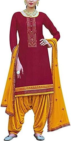 Party Wear Indian Shalwar Kameez Dress Punjabi Unstitched Patiyala Suits in Saudi Arabia