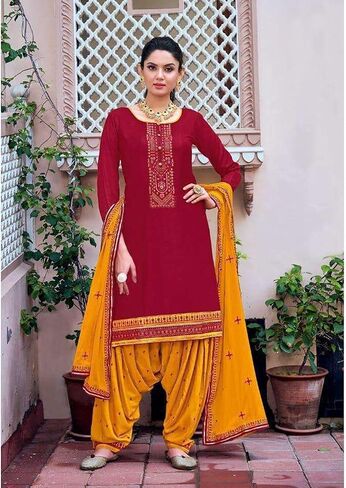 Party Wear Indian Shalwar Kameez Dress Punjabi Unstitched Patiyala Suits in Saudi Arabia