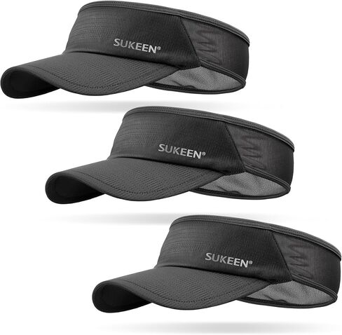 Sukeen 3 Pack Sports Sun Visor Men Women Lightweight Packable Cooling Stretchy Visor Hat for Running, Tennis, Daily Wear in Saudi Arabia