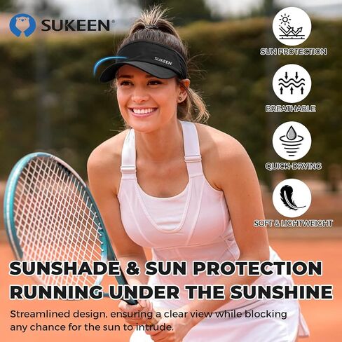 Sukeen 3 Pack Sports Sun Visor Men Women Lightweight Packable Cooling Stretchy Visor Hat for Running, Tennis, Daily Wear in Saudi Arabia