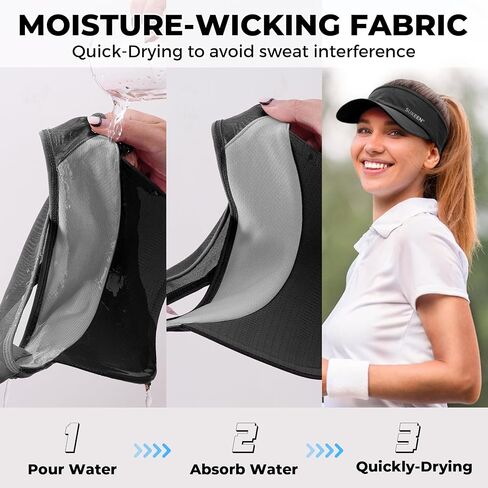 Sukeen 3 Pack Sports Sun Visor Men Women Lightweight Packable Cooling Stretchy Visor Hat for Running, Tennis, Daily Wear in Saudi Arabia
