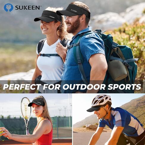 Sukeen 3 Pack Sports Sun Visor Men Women Lightweight Packable Cooling Stretchy Visor Hat for Running, Tennis, Daily Wear in Saudi Arabia