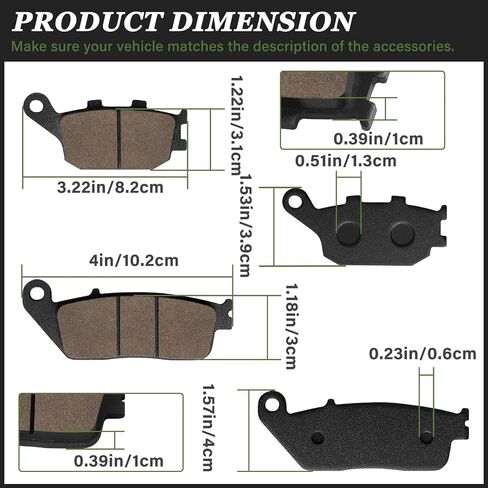 Sintered Brake Pads Compatible with Honda VTX 1300 1300C 1300R 1300S Shadow 1100 ACE 1100 Aero 1100 Sabre 1300 Interstate 1300 Stateline 1300 Fury VT1300CX, Sintered Metal, Front and Rear in Saudi Arabia