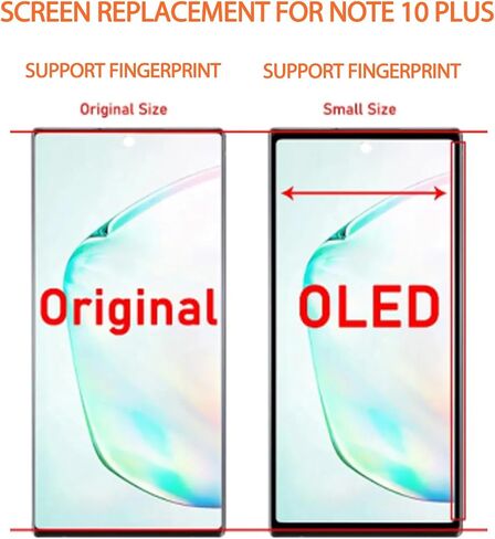 شاشة OLED لهاتف Samsung Galaxy Note 10 Plus بديلة لشاشة Samsung Note 10 Plus LCD SM-N975F SM-N975U LCD تعمل باللمس (تدعم بصمة الإصبع، بدون حواف منحنية) (فضي مع إطار) in Kuwait