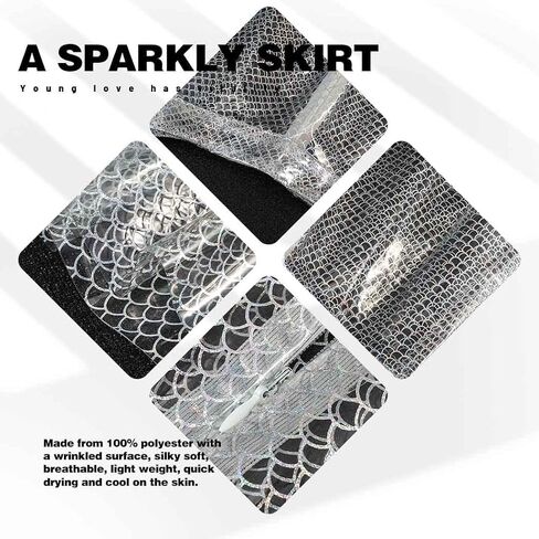 GRAEEN Women‘s Flared Pleated Skirts Sparkly See Through Mini Skirt High Waisted Clubwear Skirt Novelty Clear Skirt for Women in Saudi Arabia