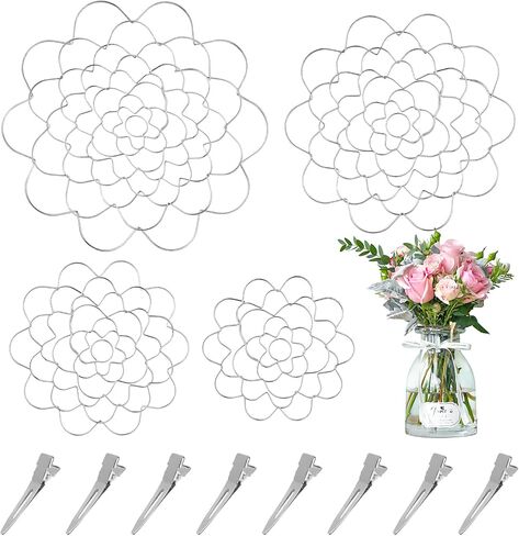 ROYUEXT Flower Frogs for Arrangements Vase,Floral Grid Flower Arrangement Holder Tool Wire Arranger Twist for Vase Floral Stems Bouquets Plant Fixation(3Pcs/Gold) ﻿ in Saudi Arabia