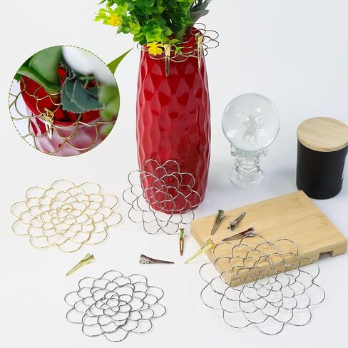 ROYUEXT Flower Frogs for Arrangements Vase,Floral Grid Flower Arrangement Holder Tool Wire Arranger Twist for Vase Floral Stems Bouquets Plant Fixation(3Pcs/Gold) ﻿ in Saudi Arabia