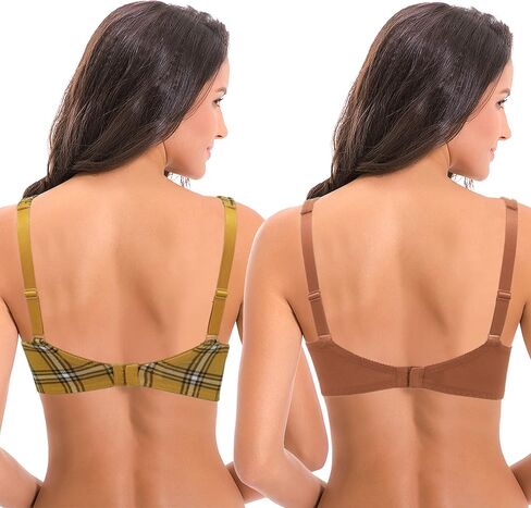 Curve Muse Women's Plus Size Unlined Underwire Lace Bra with Cushion Straps-2PK in Kuwait
