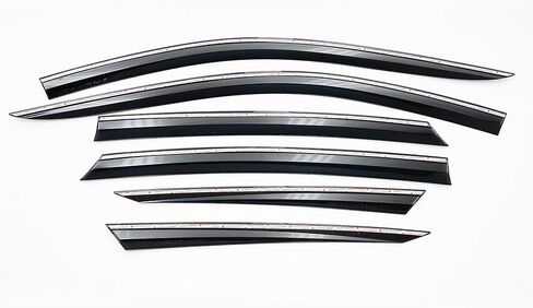 مجموعة أقنعة النافذة الواقية من المطر بشريط من AUTOCLOVER مكونة من 6 قطع لسيارة Honda Accord 2018 2019 2020 2021 2022 / عاكسات النوافذ، ظلال فتحات التهوية خارج القناة (كروم) in Kuwait