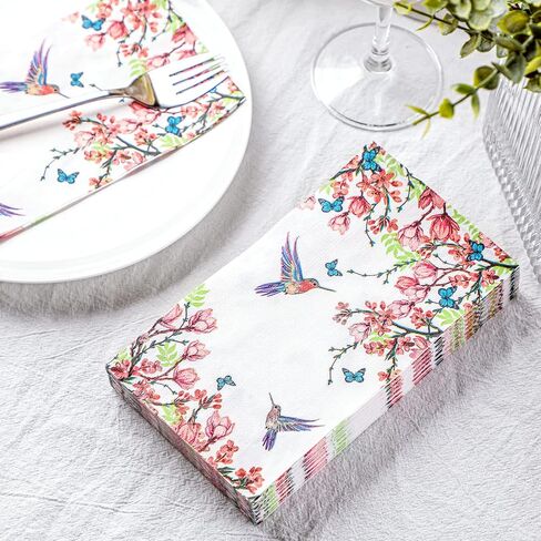 200 Count Disposable Bathroom Hand Towels Guest Paper Towels for Bathroom Butterfly Flower Napkin Paper Disposable Flower Guest Napkins for Birthday Holiday Party Supplies (Butterfly) in Saudi Arabia