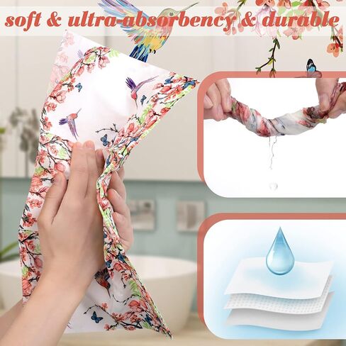 200 Count Disposable Bathroom Hand Towels Guest Paper Towels for Bathroom Butterfly Flower Napkin Paper Disposable Flower Guest Napkins for Birthday Holiday Party Supplies (Butterfly) in Saudi Arabia