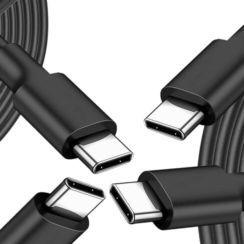 2 Pack 6ft USB-C to USB-C Cables, Impressive 20,000-Bend Lifespan - Ingenious Reversible Design - High-Speed Fast Charging Included (Black) in Saudi Arabia